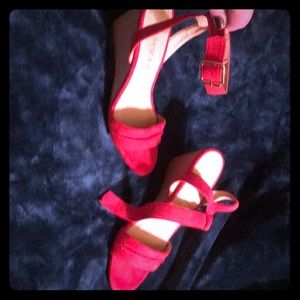 👠Red Ankle Strapped Heels or Wedges-Brand NEW! 👠